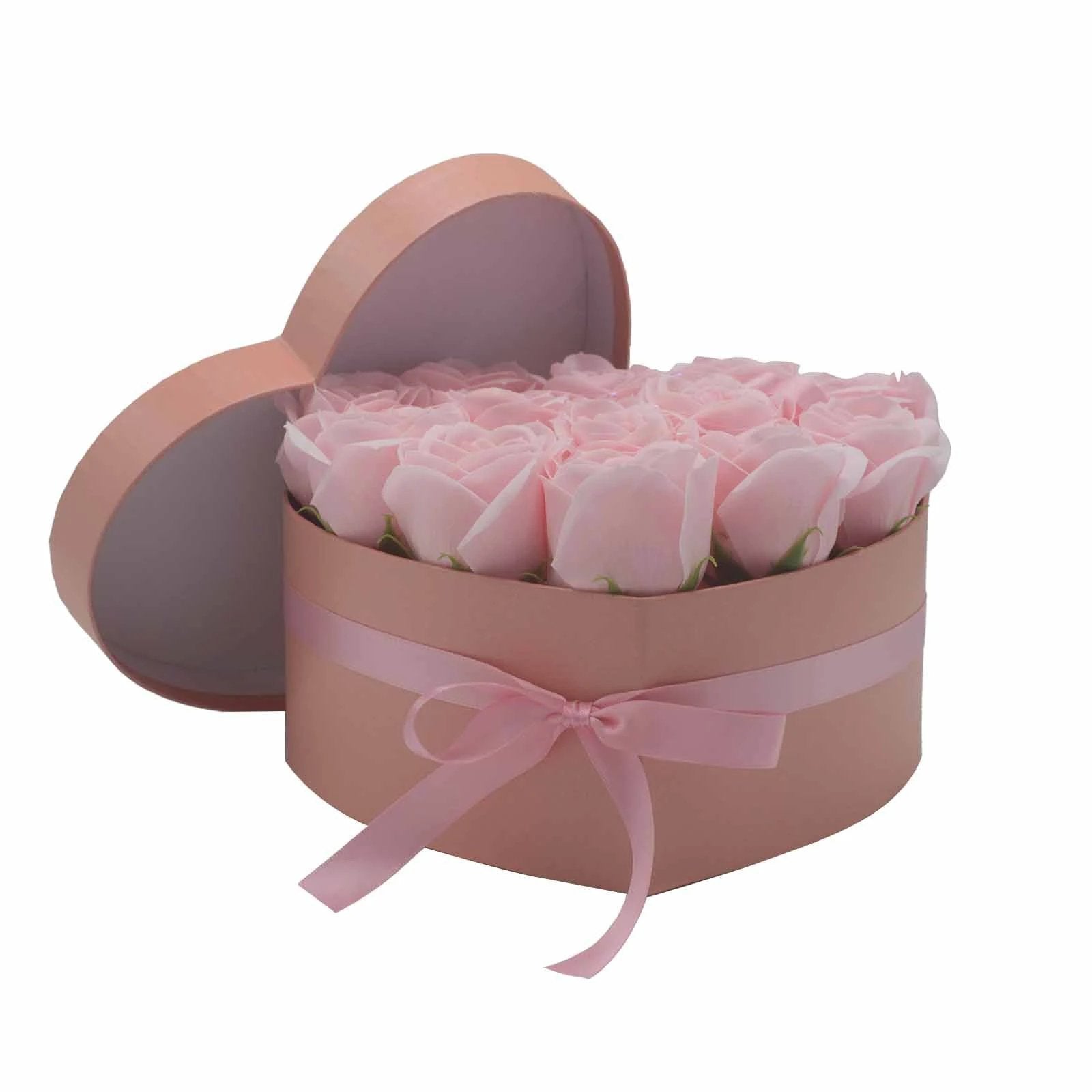 Soap Flower Gift Bouquet - 13 Pink Roses - Heart by AW Dropship UK