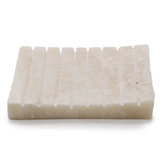 White Onxy Ridged Soap Dish by AW Dropship UK