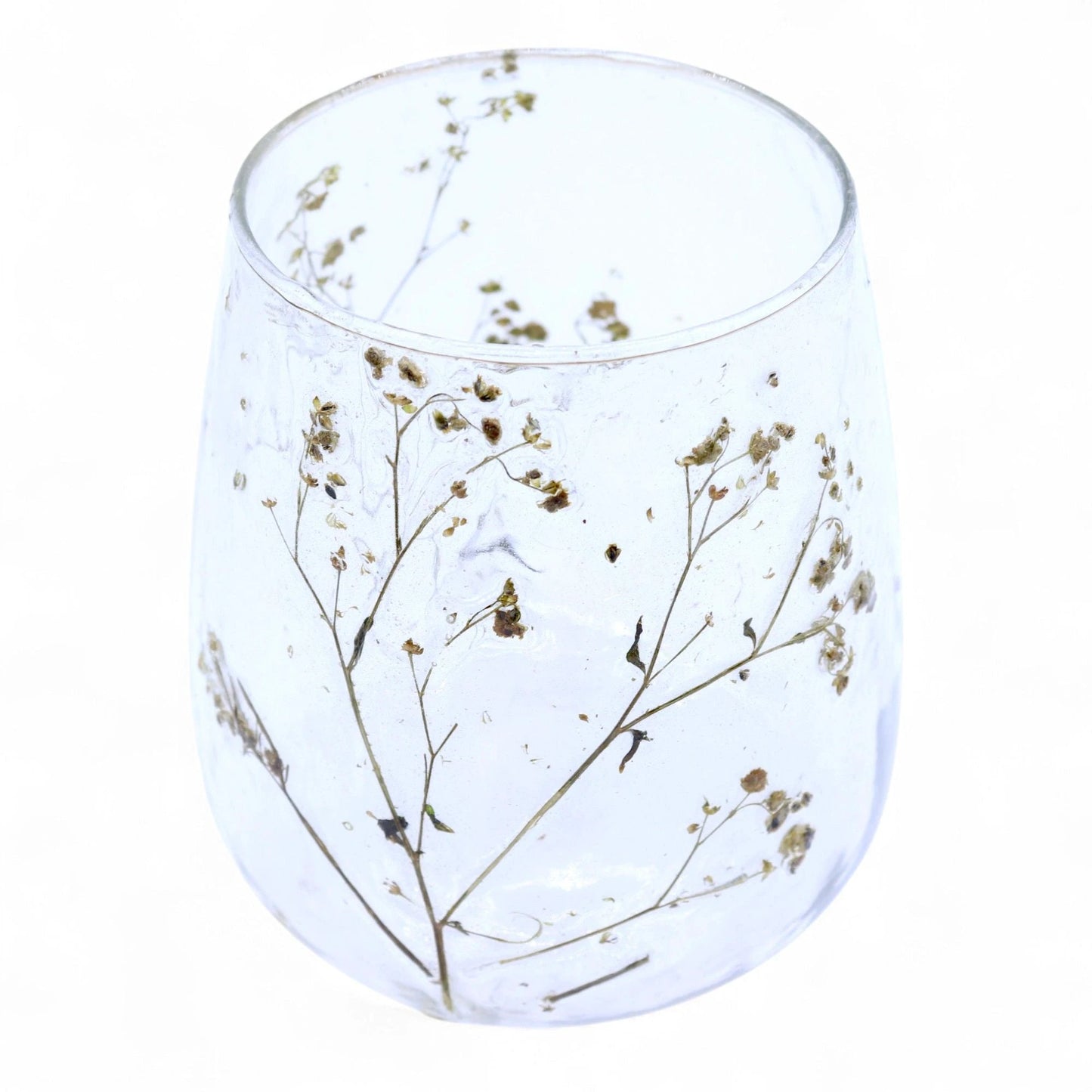 Natural Floral Glass - Vase Candle Holder - Margarita - (12x11cm) by AW Dropship UK