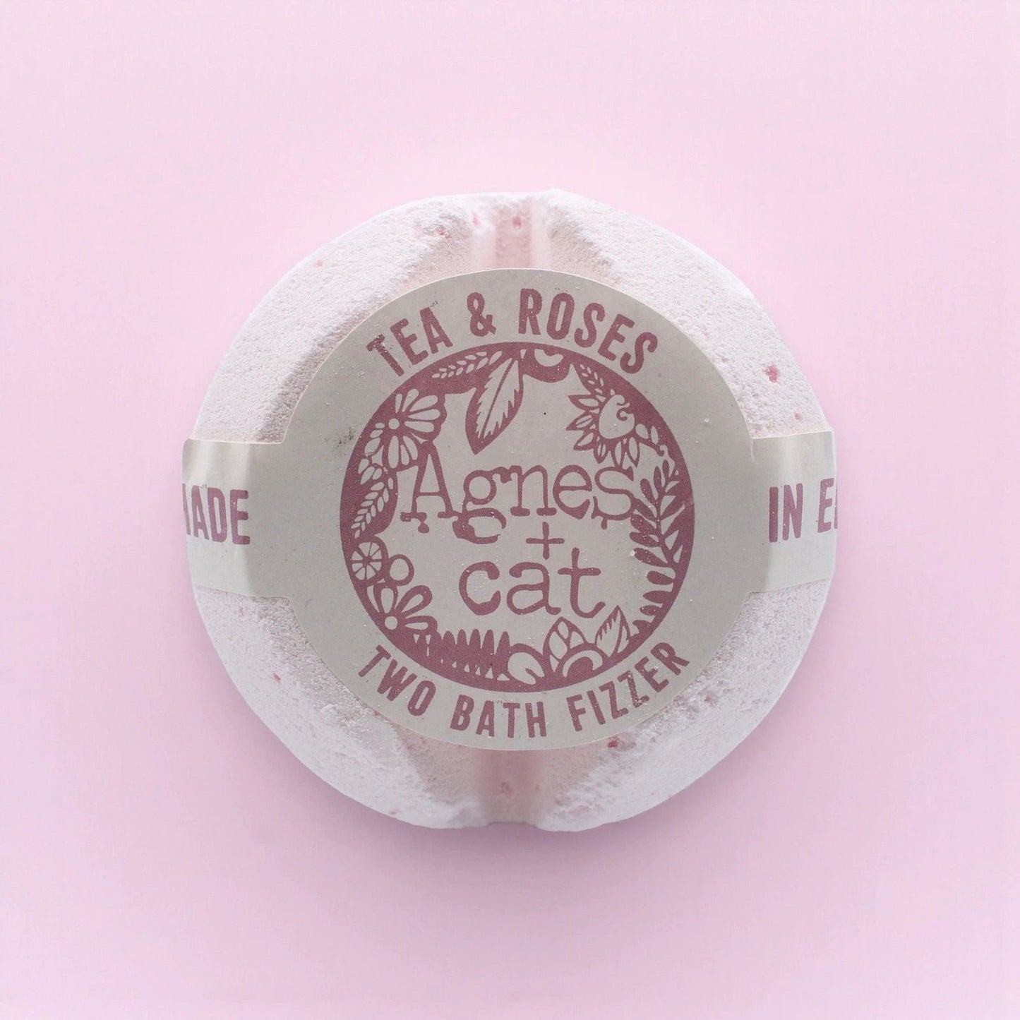 Agnes and Cat Bath Fizzer Tea and Roses Luxury Handcrafted Bath Fizzer for Relaxation at Home Spa Experience by AW Dropship UK