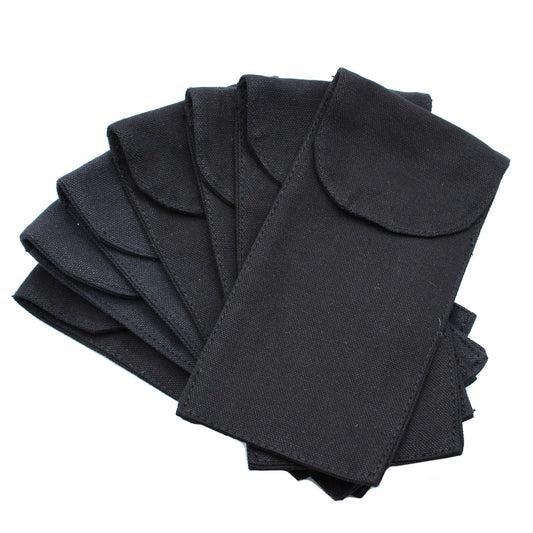 Cotton Pouch for Gemstone Face Rollers – Black (9 × 19 cm) by AW Dropship UK