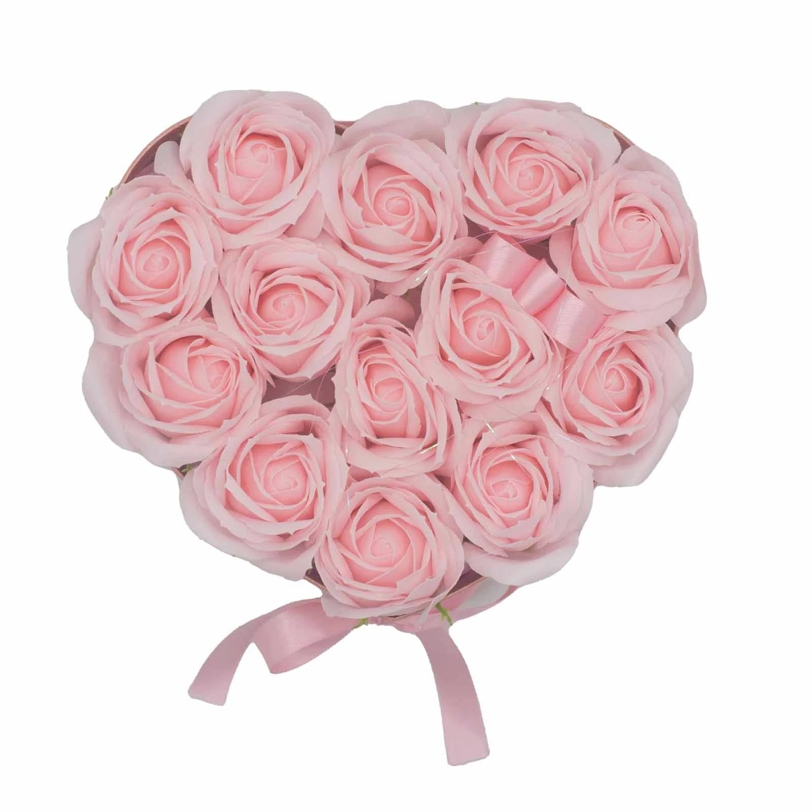 Soap Flower Gift Bouquet - 13 Pink Roses - Heart by AW Dropship UK