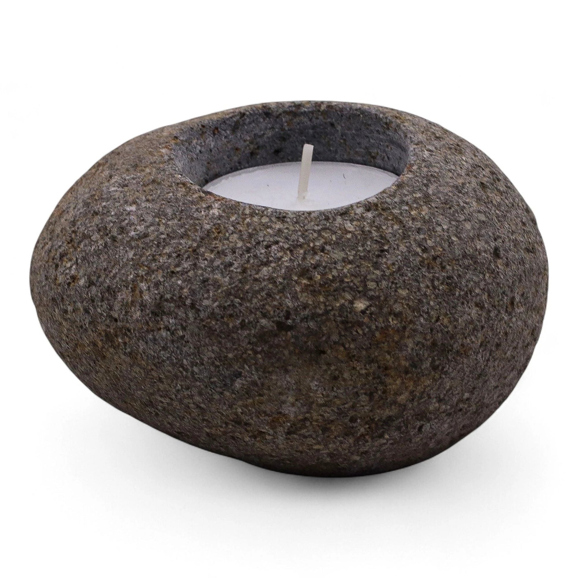 Natural Riverstone Candle Holder - Single Nightlight by AW Dropship UK