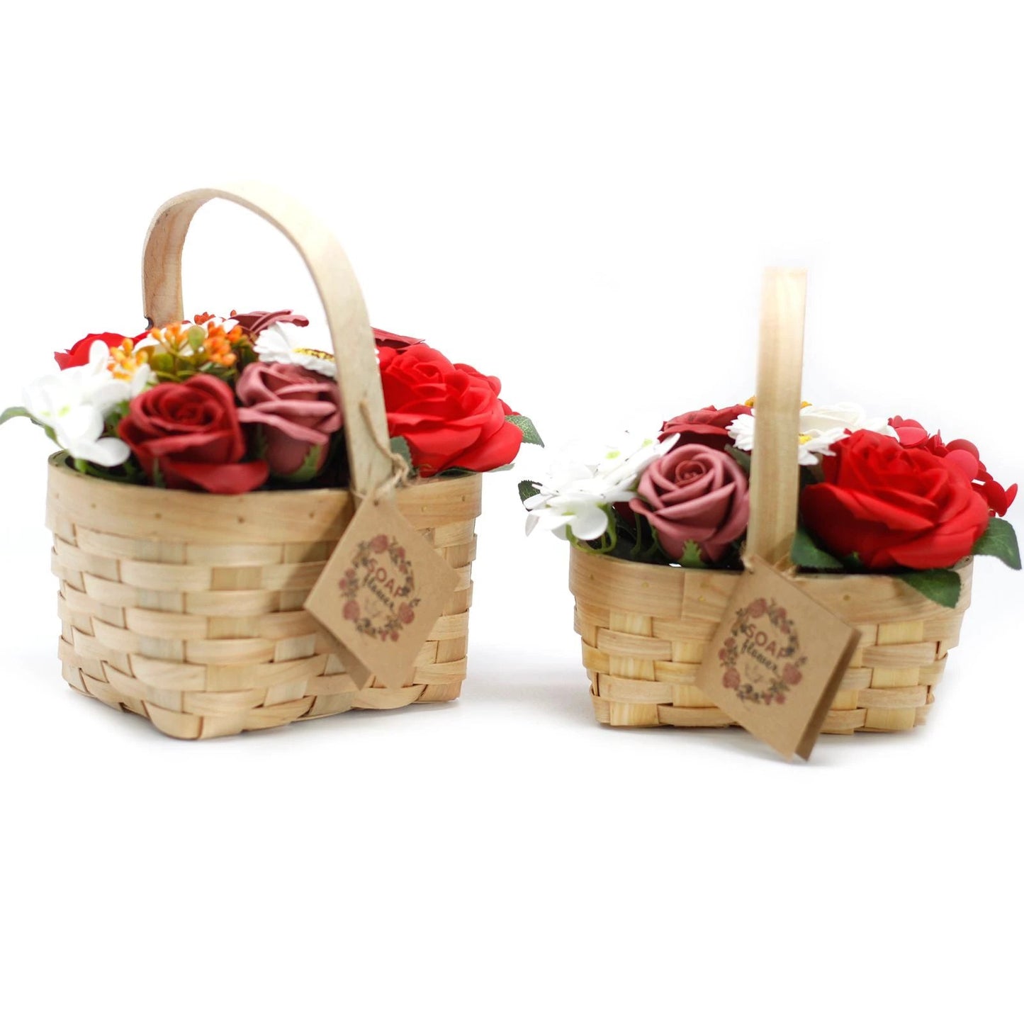 Large Red Bouquet in Wicker Basket by AW Dropship UK