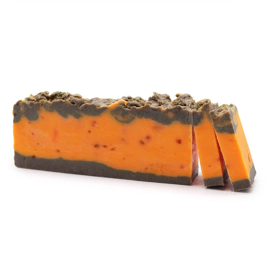 Cinnamon and Orange Olive Oil Soap Loaf Handcrafted Cold Process Exfoliating Bar for Nourished Skin by AW Dropship UK