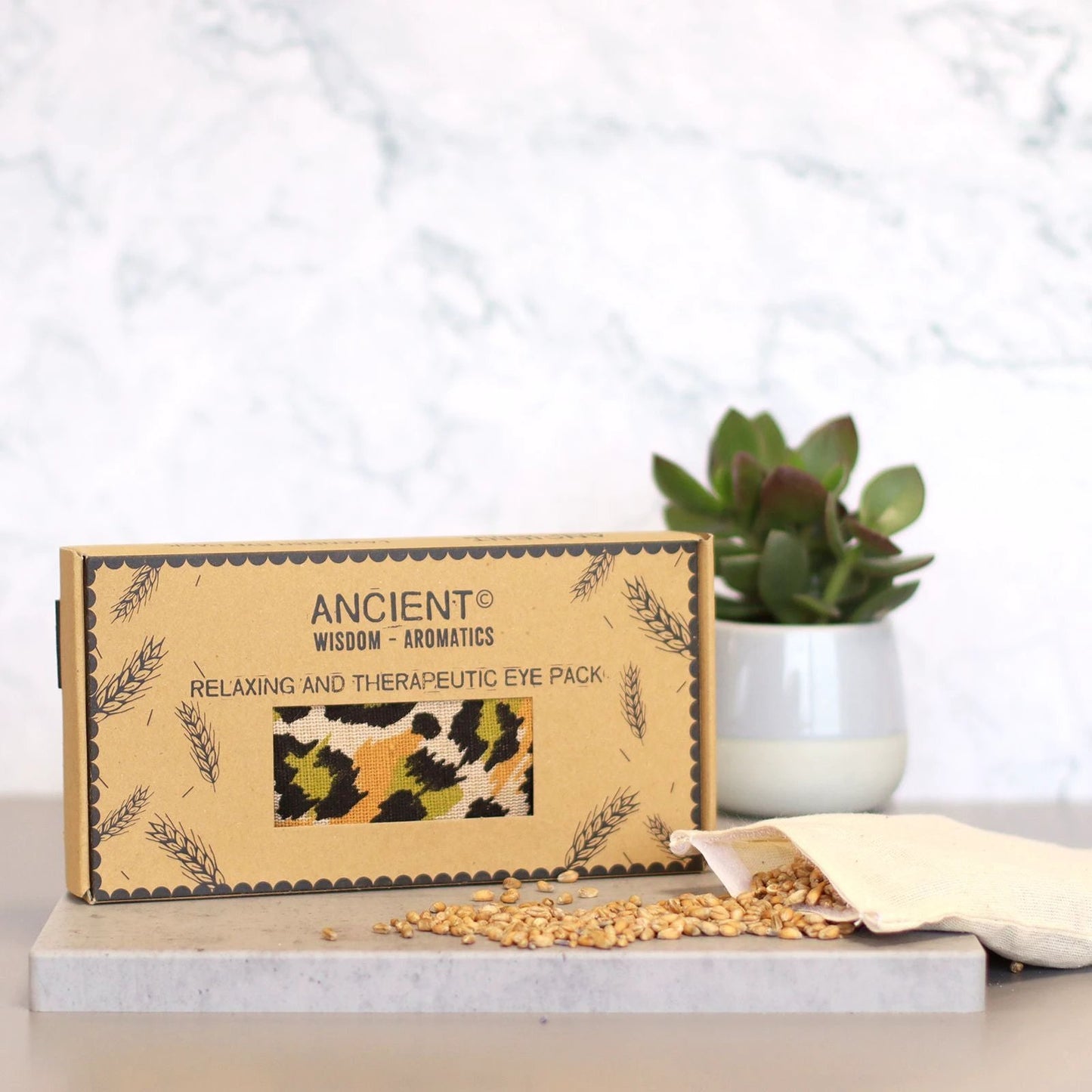 Lavender Natural Cotton and Juco Eye Pillow in Gift Box - Night Leopard by AW Dropship UK
