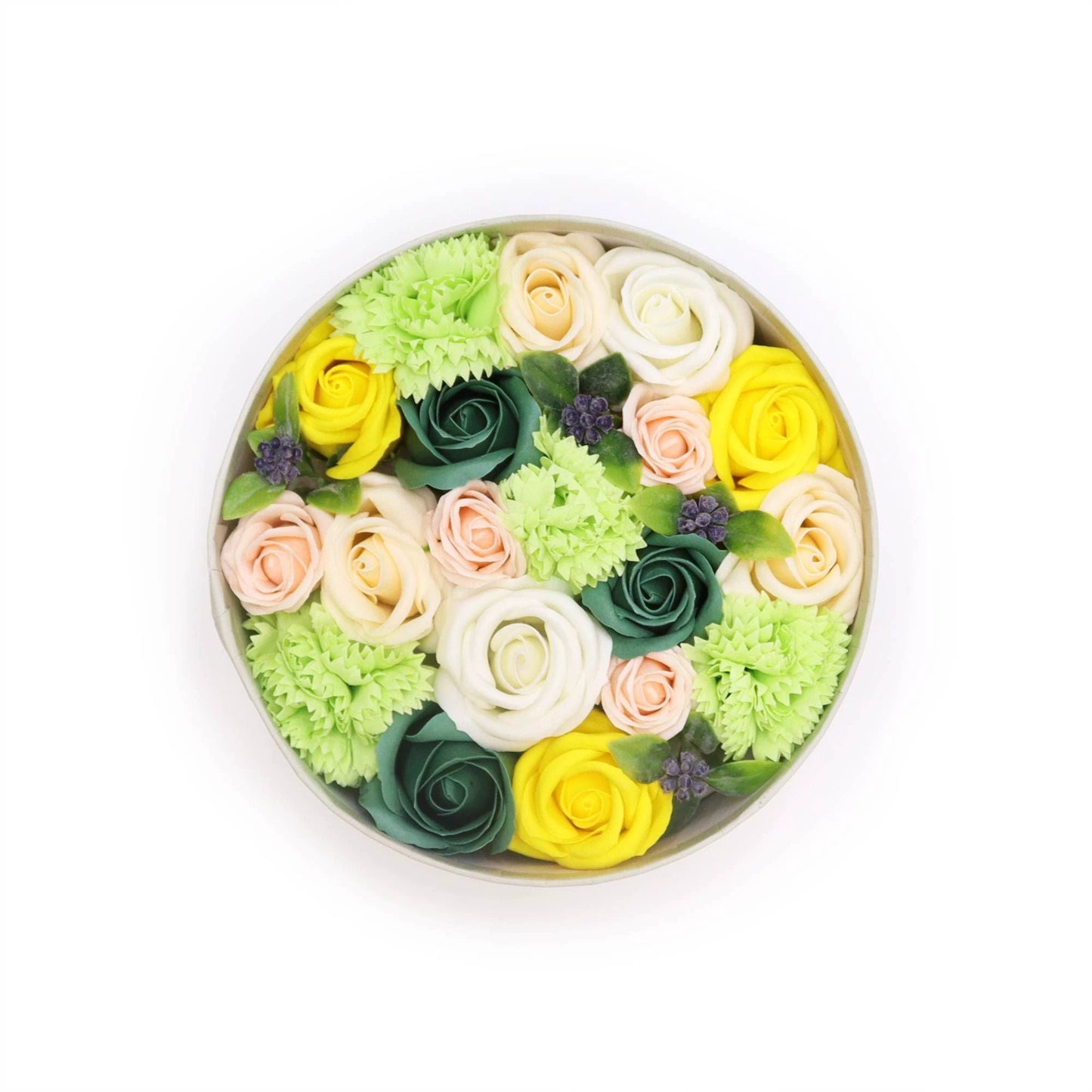 Round Box - Spring Celibrations - Yellow & Greens by AW Dropship UK