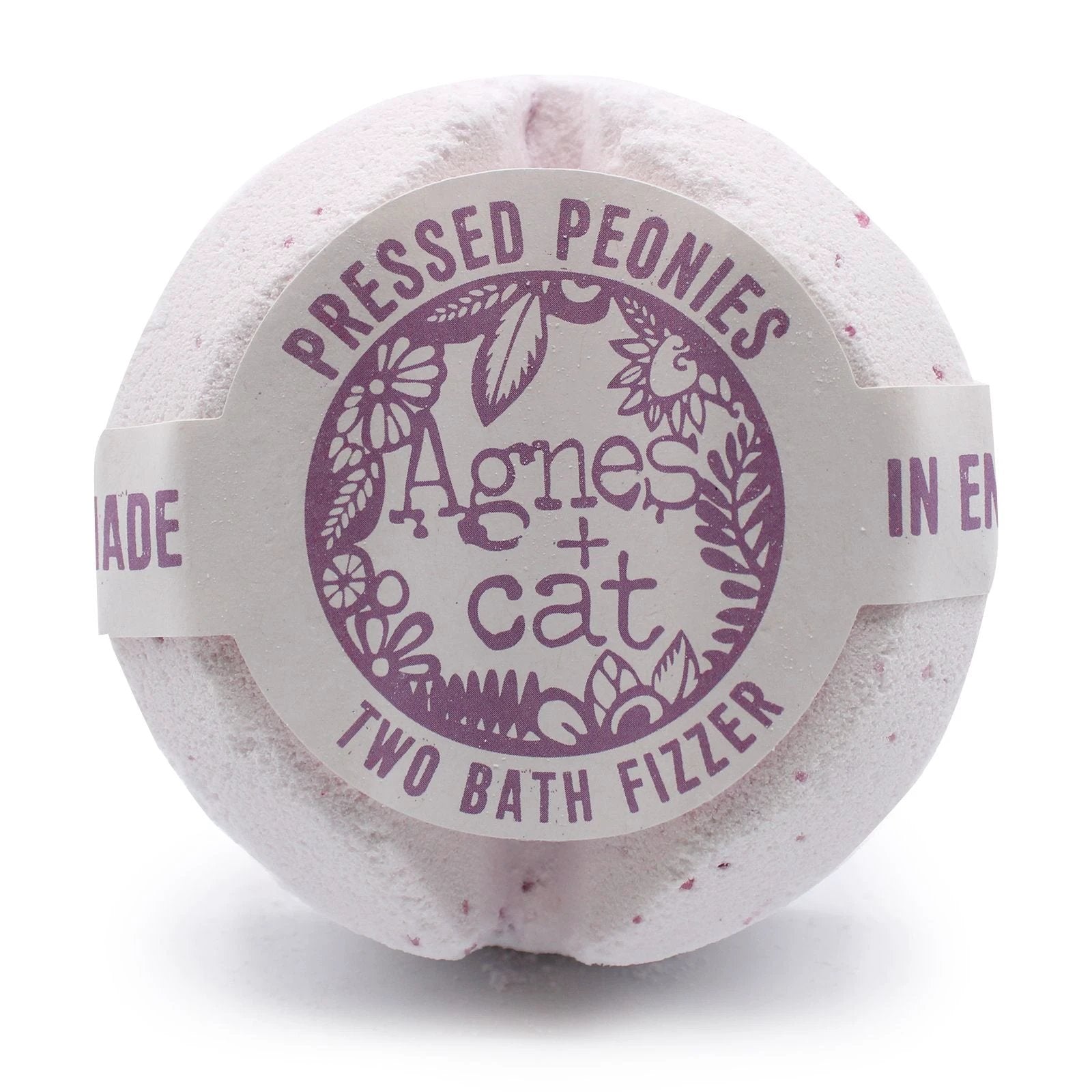 Agnes and Cat Bath Fizzer Pressed Peonies Artisanal Fizzer with Premium British Fragrance Oils by AW Dropship UK
