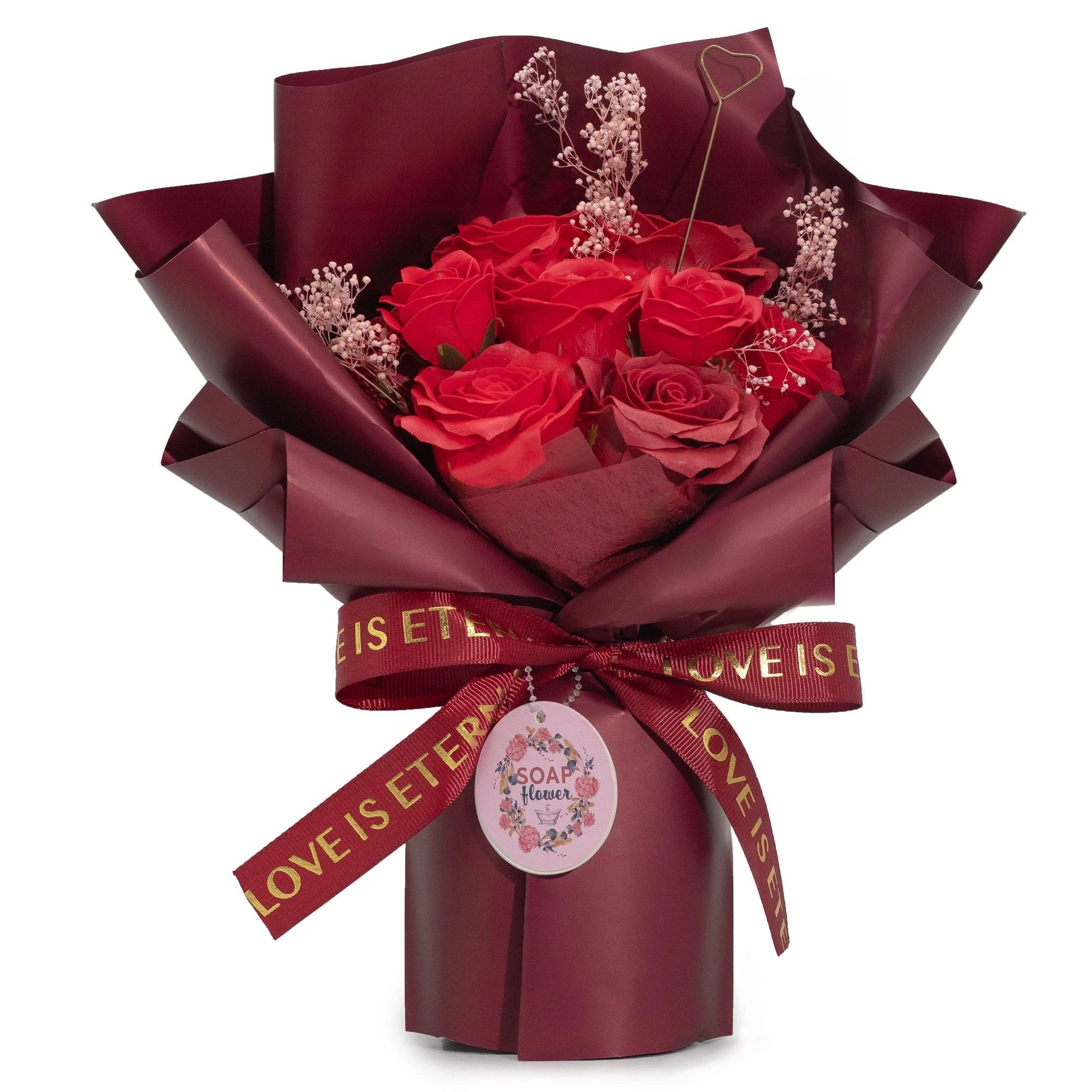 Large Red Roses Bouquet - Love is Eternal - Gift Card by AW Dropship UK