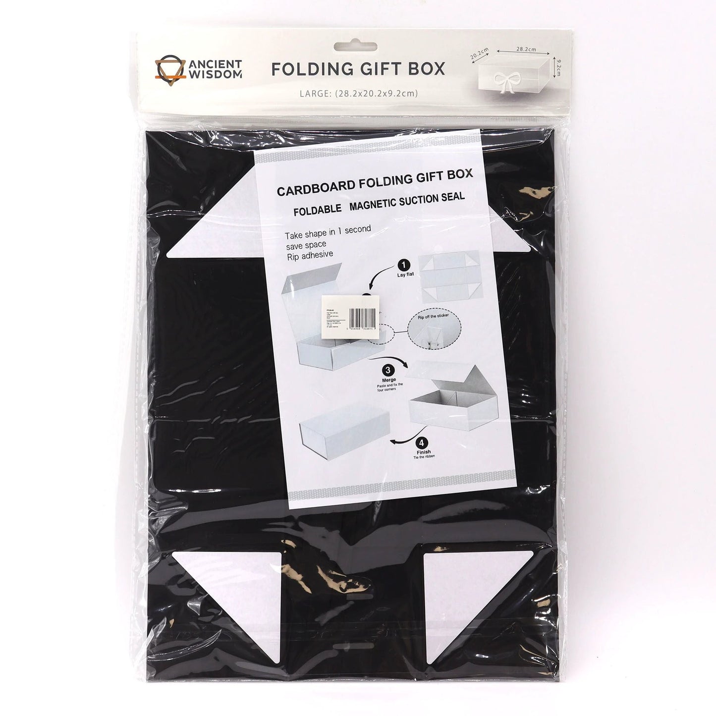 Flat Pack Gift Box - Large (28.2x20.2x9.2cm) - Black by AW Dropship UK