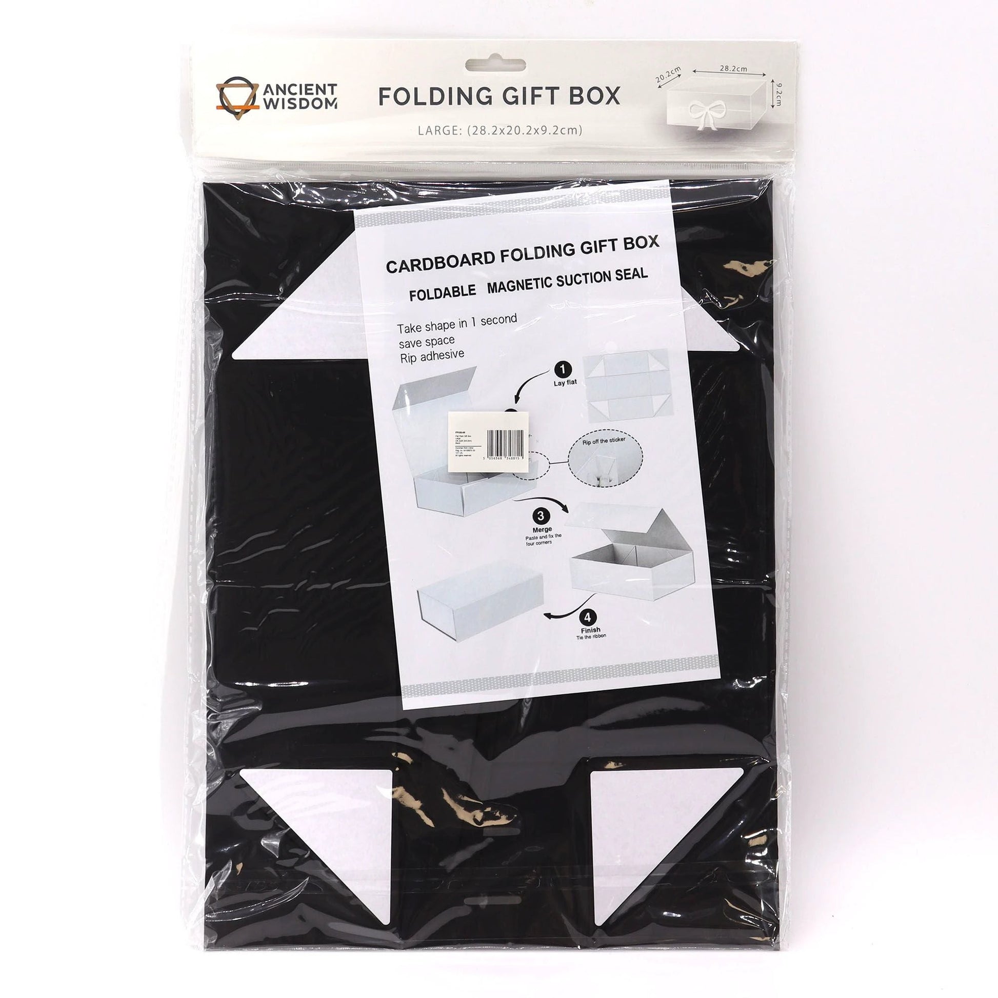 Flat Pack Gift Box - Large (28.2x20.2x9.2cm) - Black by AW Dropship UK