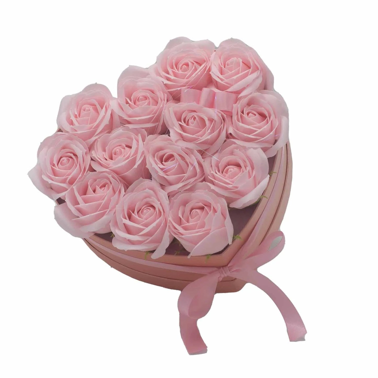 Soap Flower Gift Bouquet - 13 Pink Roses - Heart by AW Dropship UK