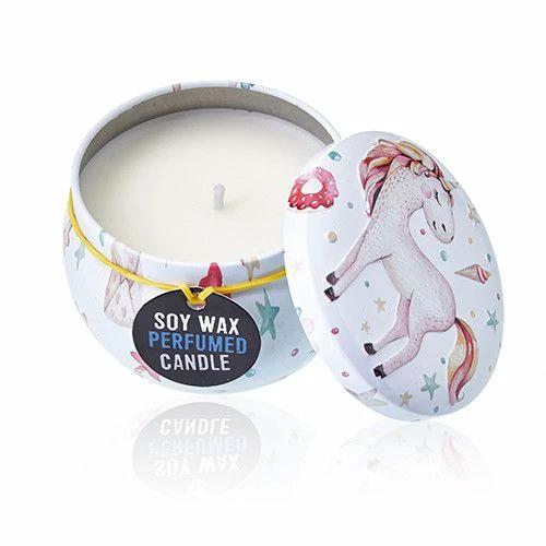 Art Tin Candle - Assorted Design - Unicorns - Moonstone by AW Dropship UK