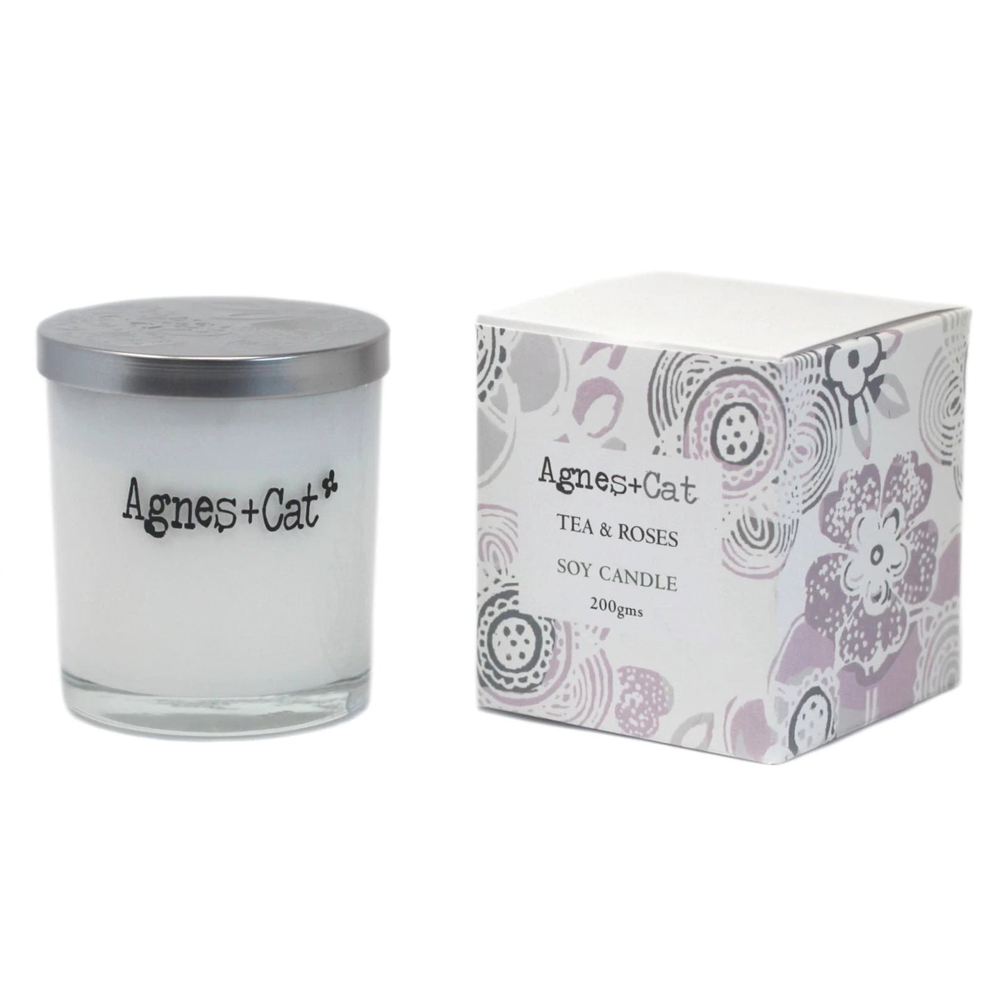 Agnes + Cat Votive Candle - Tea and Roses by AW Dropship UK