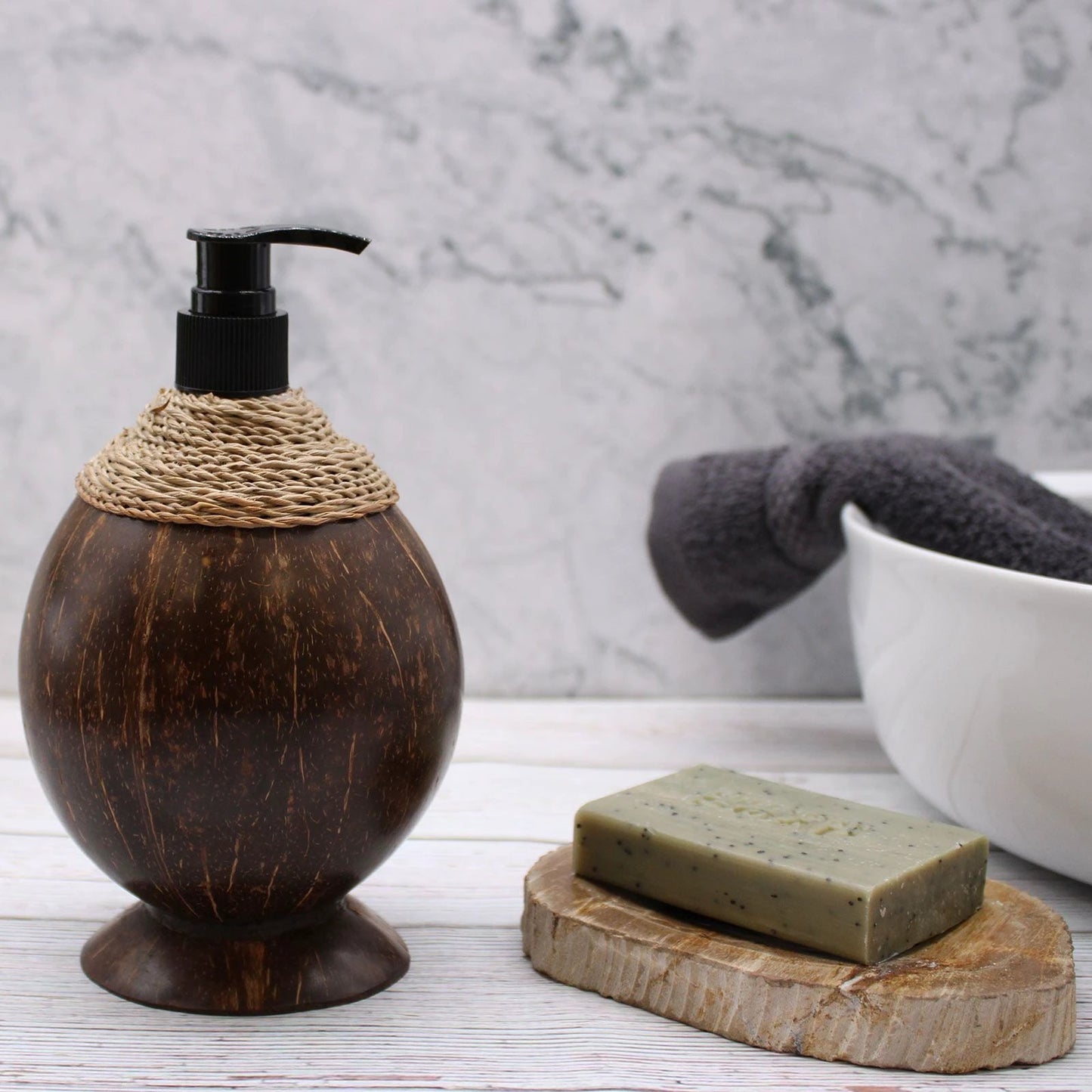 Natural Coconut Soap Dispenser - 150ml by AW Dropship UK