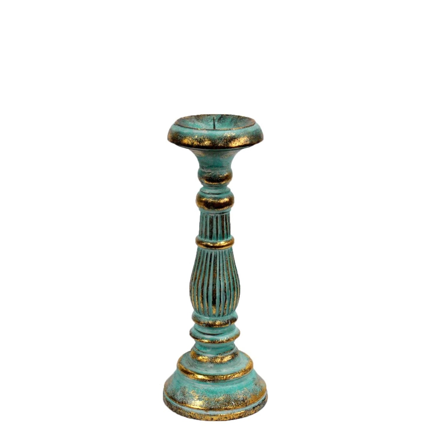 Small Candle Stand - Turquois Gold by AW Dropship UK