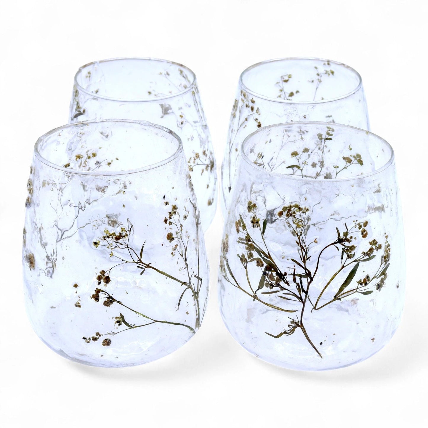 Natural Floral Glass - Vase Candle Holder - Margarita - (12x11cm) by AW Dropship UK