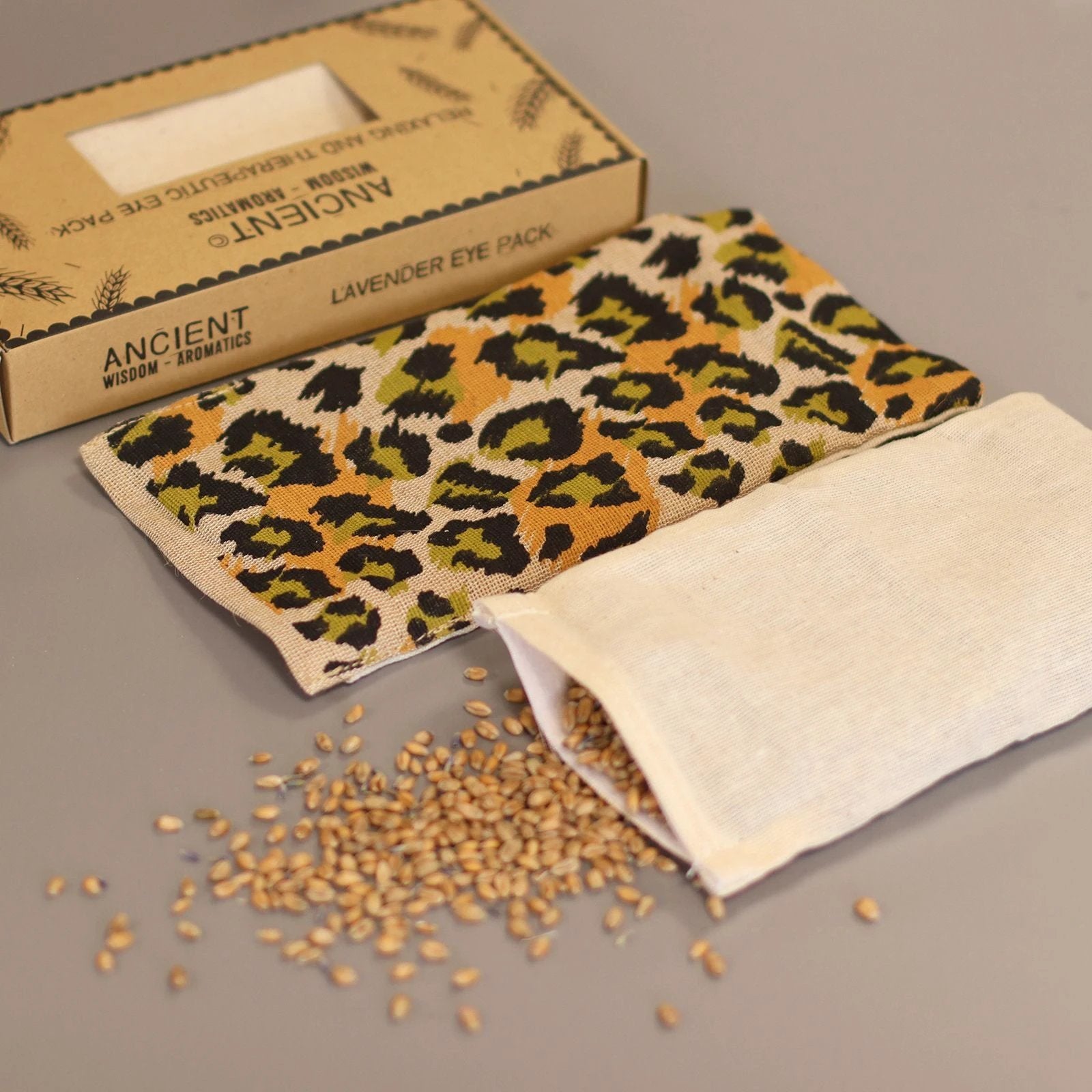 Lavender Natural Cotton and Juco Eye Pillow in Gift Box - Night Leopard by AW Dropship UK
