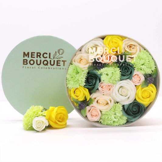 Round Box - Spring Celibrations - Yellow & Greens by AW Dropship UK