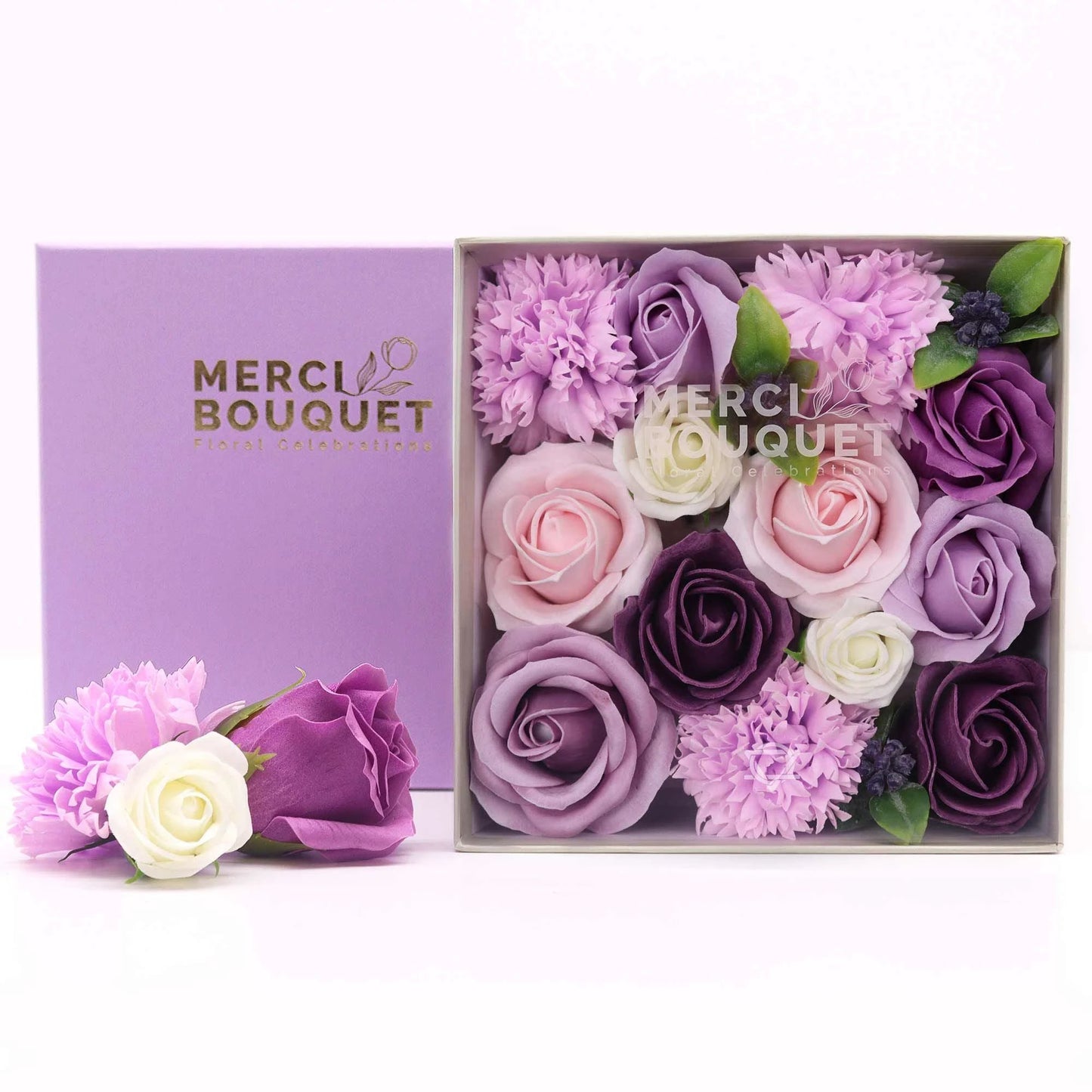 Square Box - Lavender Rose & Carnation by AW Dropship UK