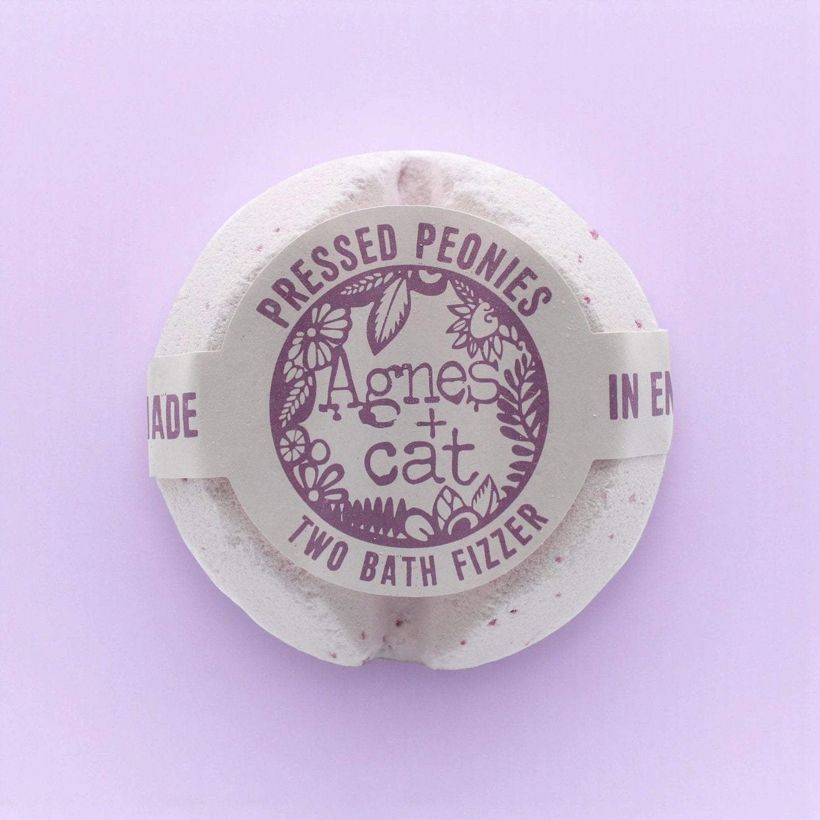 Agnes and Cat Bath Fizzer Pressed Peonies Artisanal Fizzer with Premium British Fragrance Oils by AW Dropship UK
