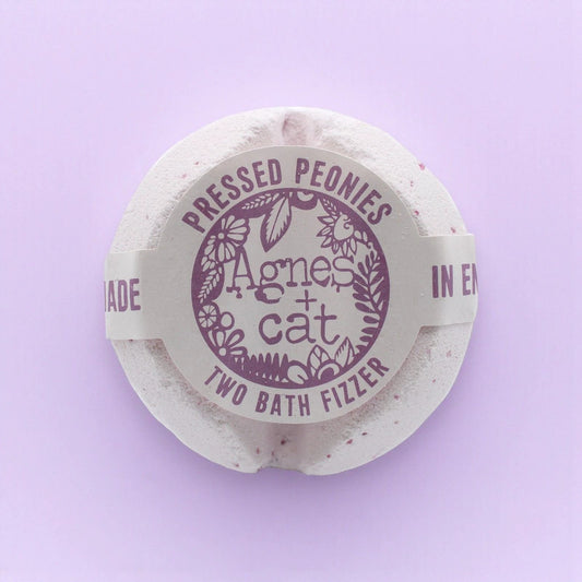 Agnes and Cat Bath Fizzer Pressed Peonies Artisanal Fizzer with Premium British Fragrance Oils by AW Dropship UK
