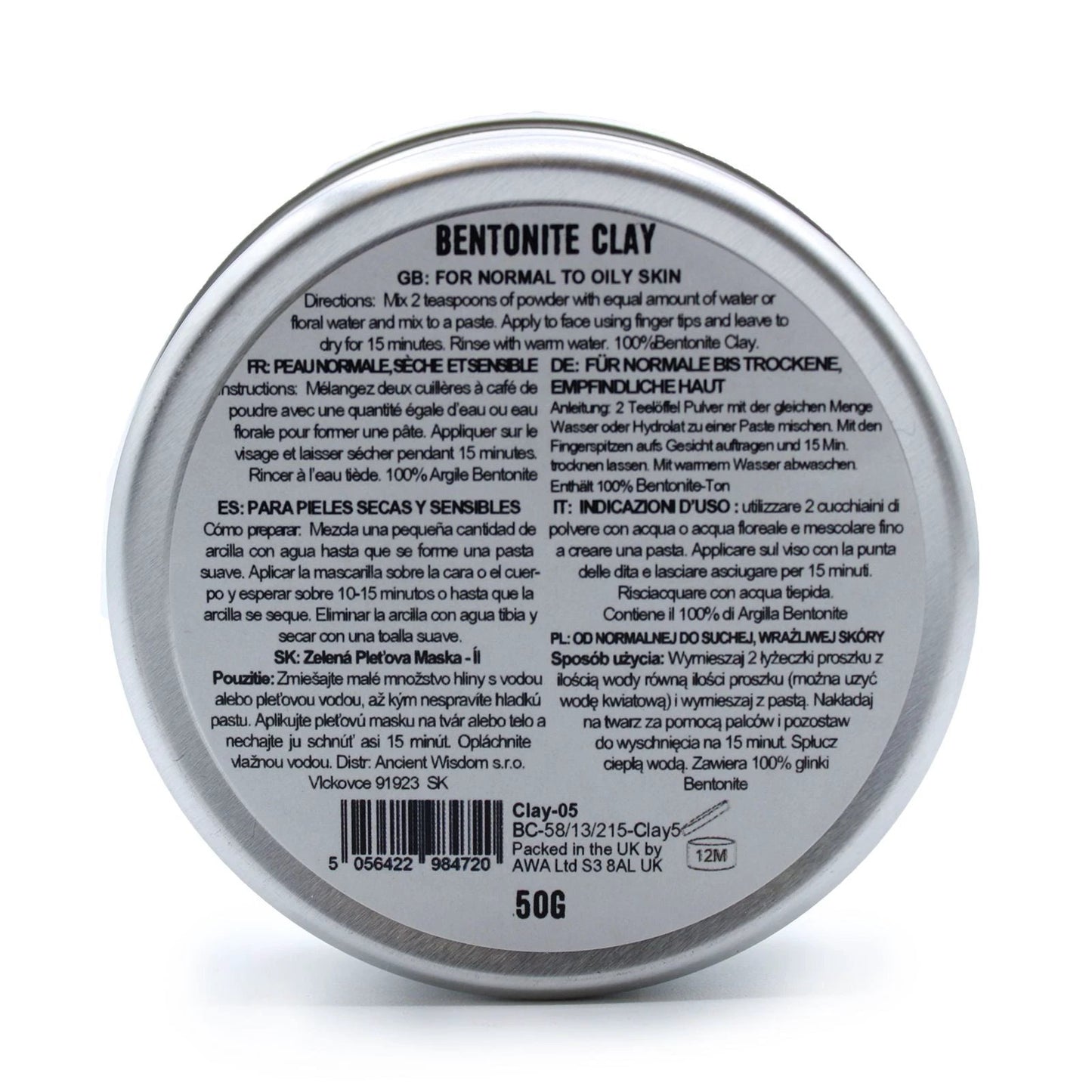 Bentonite Clay 50g by AW Dropship UK