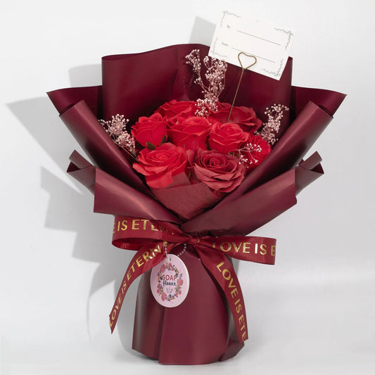 Large Red Roses Bouquet - Love is Eternal - Gift Card by AW Dropship UK