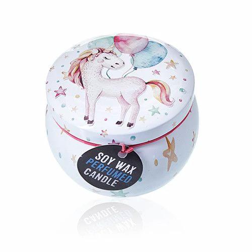 Art Tin Candle - Assorted Design - Unicorns - Moonstone by AW Dropship UK