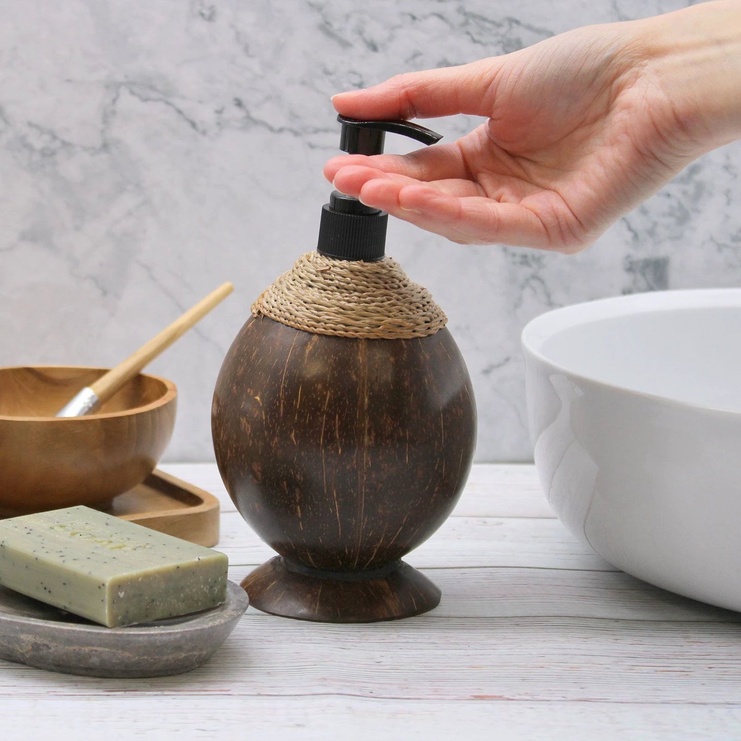 Natural Coconut Soap Dispenser - 150ml by AW Dropship UK