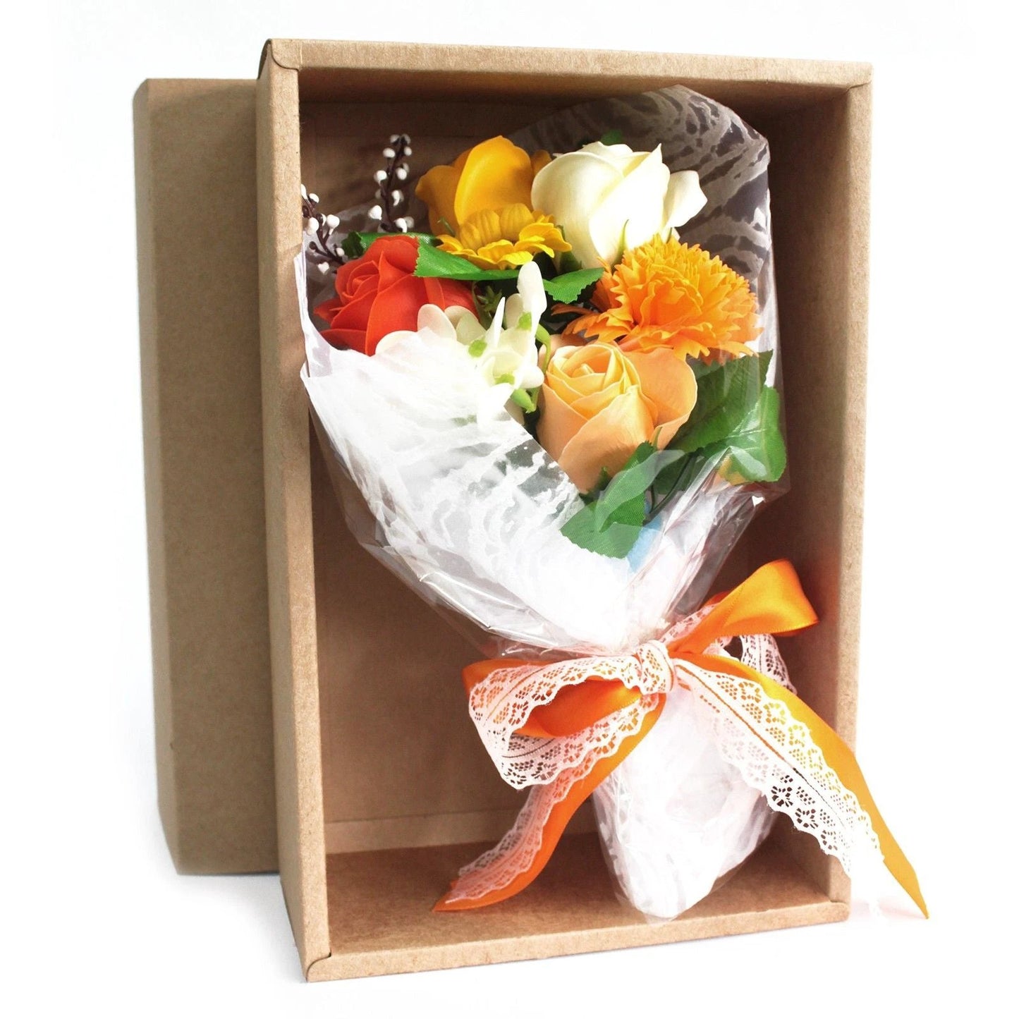 Orange Boxed Hand Soap Flower Bouquet - Special by AW Dropship UK