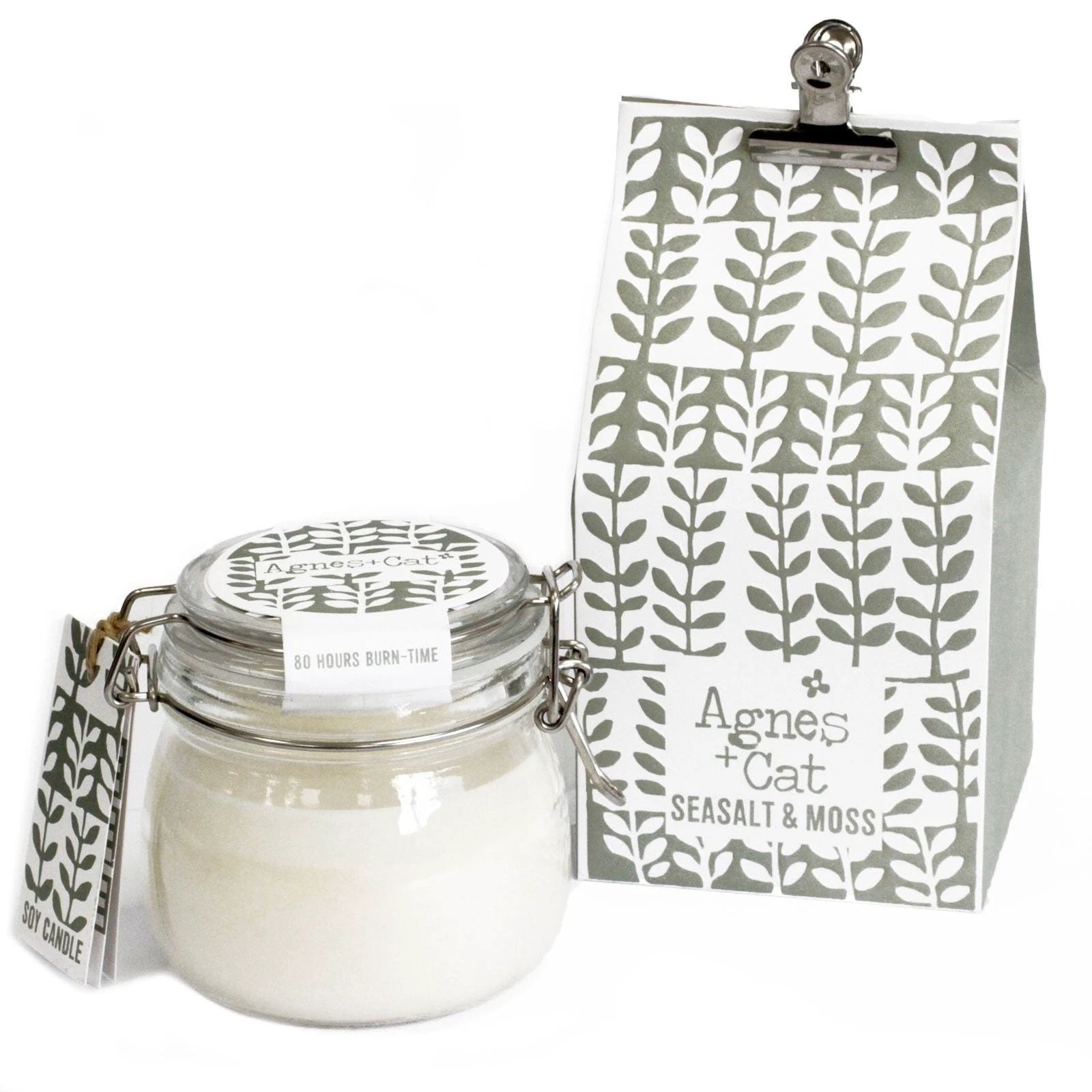 Agnes + Cat Kilner Jar Candle - Seasalt and Moss by AW Dropship UK