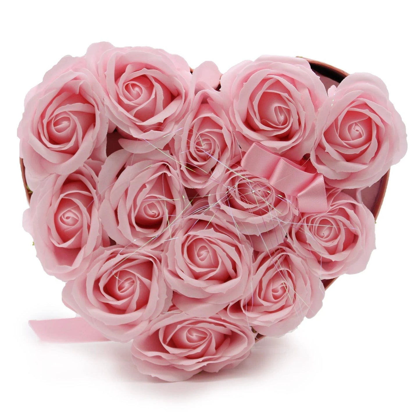 Soap Flower Gift Bouquet - 13 Pink Roses - Heart by AW Dropship UK