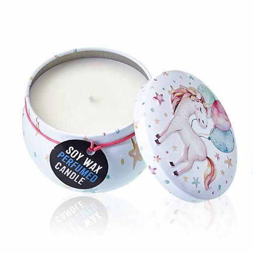 Art Tin Candle - Assorted Design - Unicorns - Moonstone by AW Dropship UK