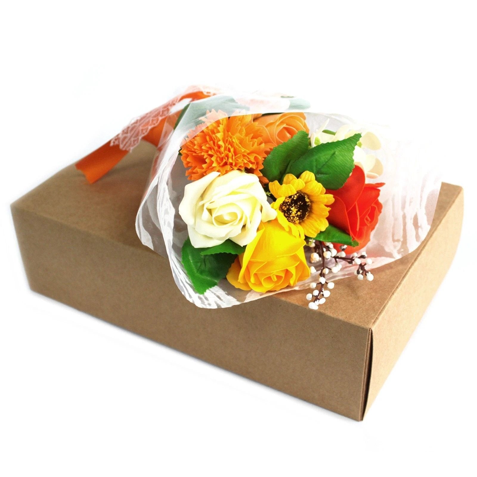 Orange Boxed Hand Soap Flower Bouquet - Special by AW Dropship UK