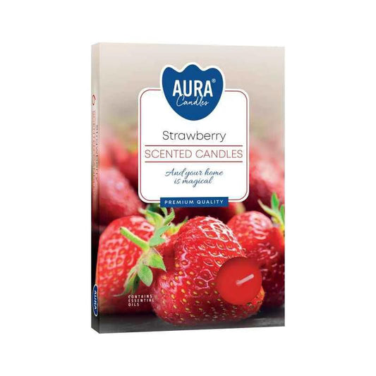 Strawberry Scented Tealight Candles – Set of 6