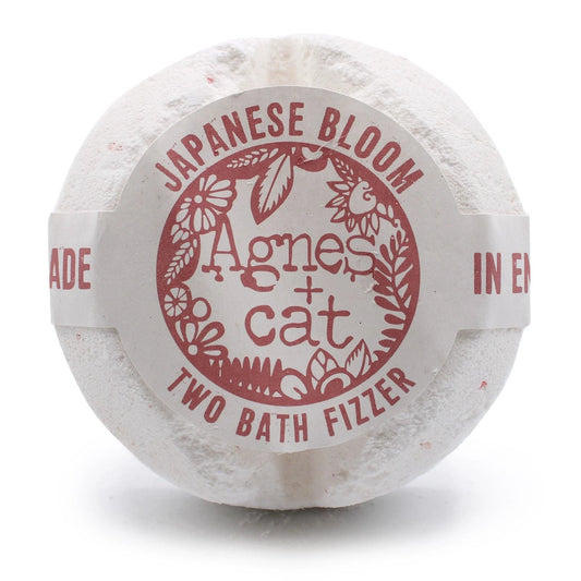 Agnes And Cat Bath Fizzer Japanese Bloom Handcrafted In Sheffield With Coconut Oil For A Relaxing Spa Like Soak by AW Dropship UK