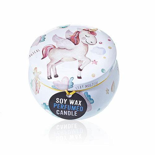 Art Tin Candle - Assorted Design - Unicorns - Moonstone by AW Dropship UK