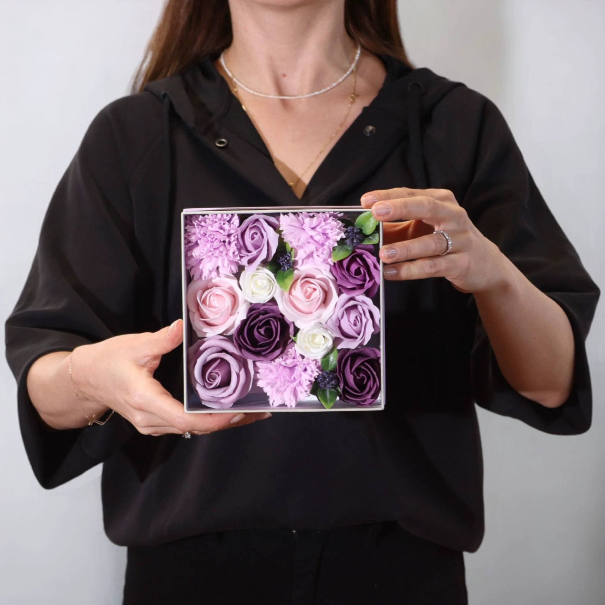 Square Box - Lavender Rose & Carnation by AW Dropship UK