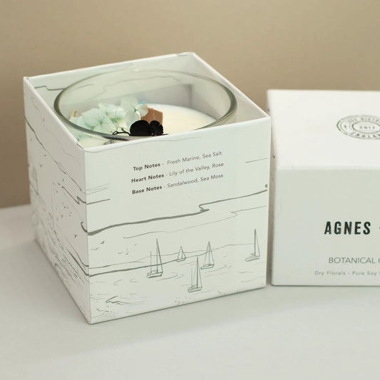 Agnes + Cat Botanical Soy Wax Candle - Seasalt & Moss by AW Dropship UK