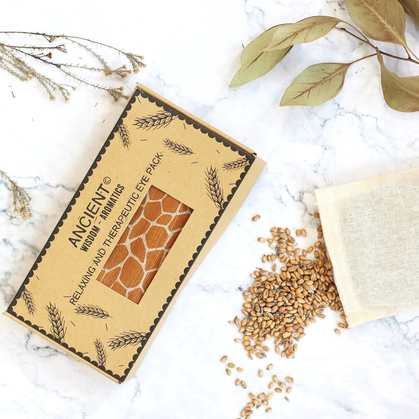 Lavender Natural Cotton and Juco Eye Pillow in Gift Box - Madagascar Giraffe by AW Dropship UK