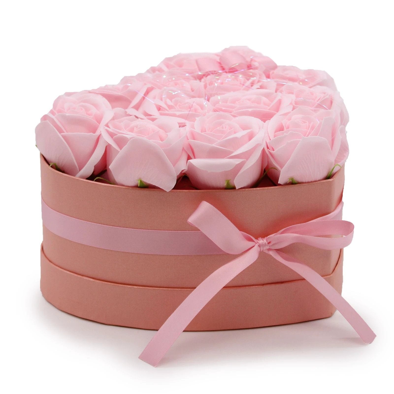 Soap Flower Gift Bouquet - 13 Pink Roses - Heart by AW Dropship UK