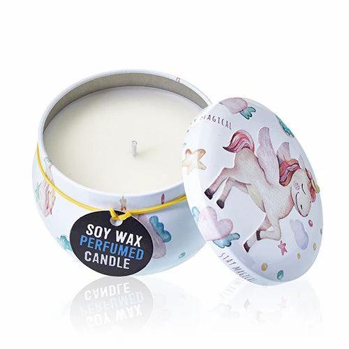 Art Tin Candle - Assorted Design - Unicorns - Moonstone by AW Dropship UK