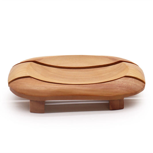 Classic Mahogany Soap Dish - Oval in Rectangle by AW Dropship UK