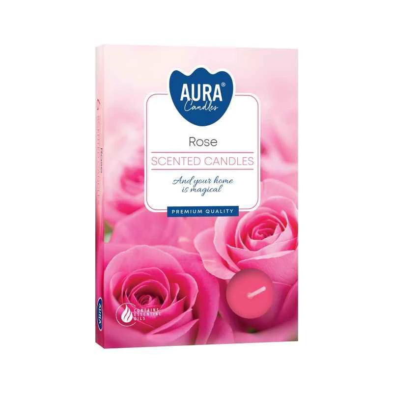Rose Scented Tealight Candles – Set of 6 Luxury Lights