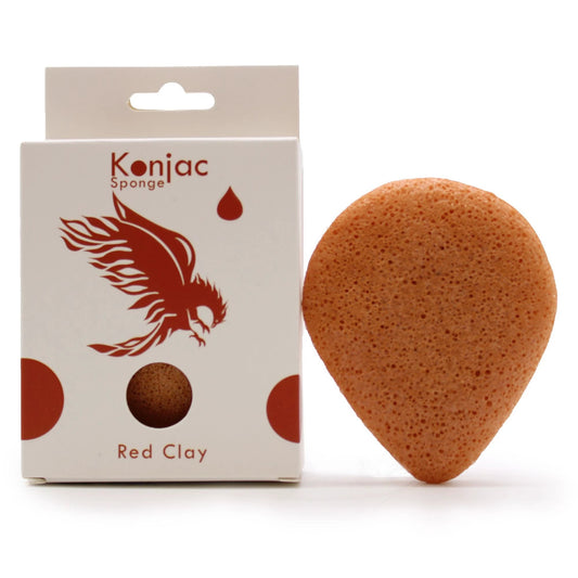 Teardrop Konjac Sponge - Red Clay - Rejuvenating by AW Dropship UK