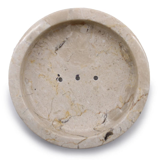 Round Honey Marble Flat Soap Dish by AW Dropship UK