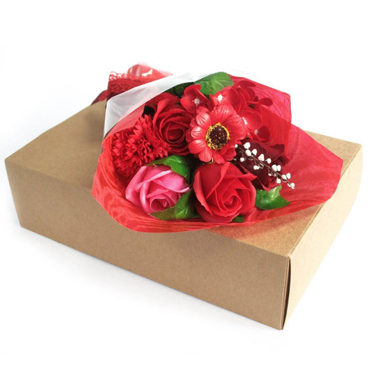 Boxed Hand Soap Flower Bouquet- Red by AW Dropship UK