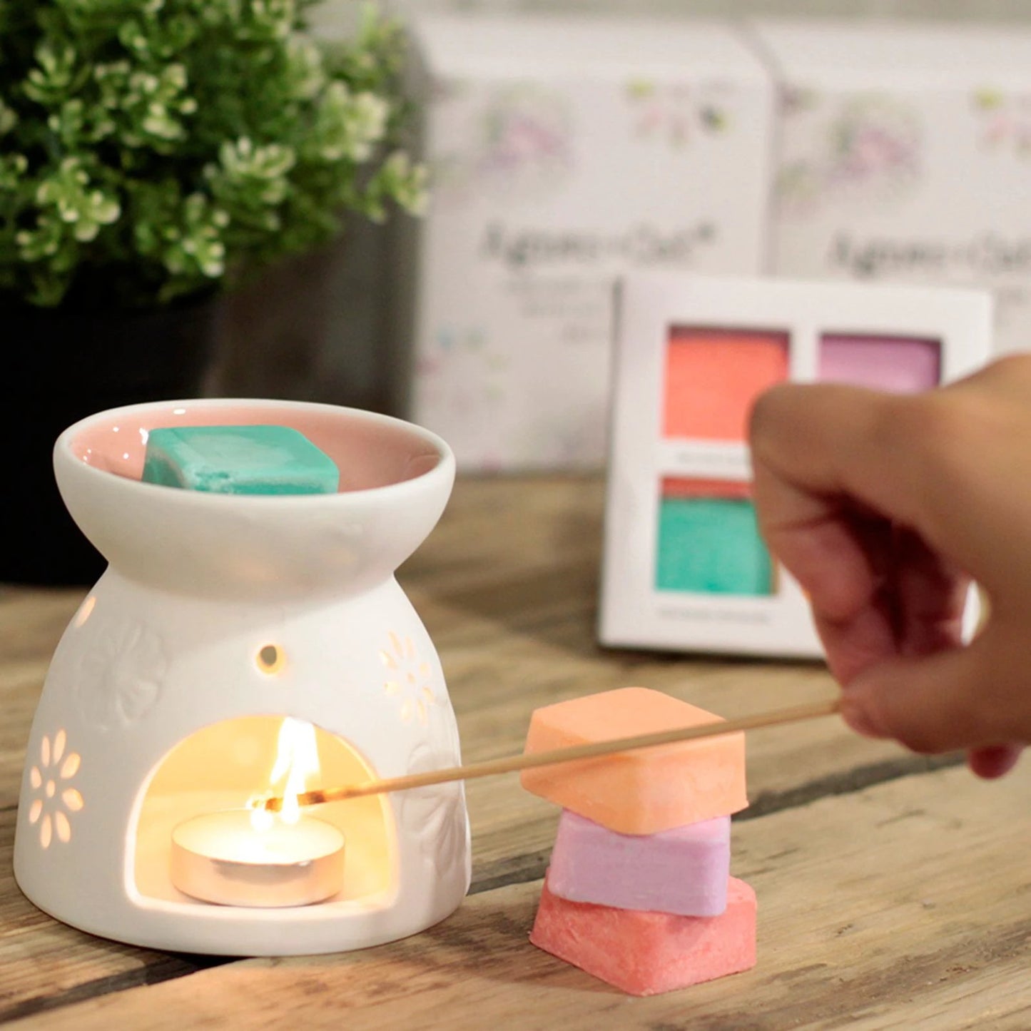 Wax Melter with Four Soy Wax Melts by AW Dropship UK