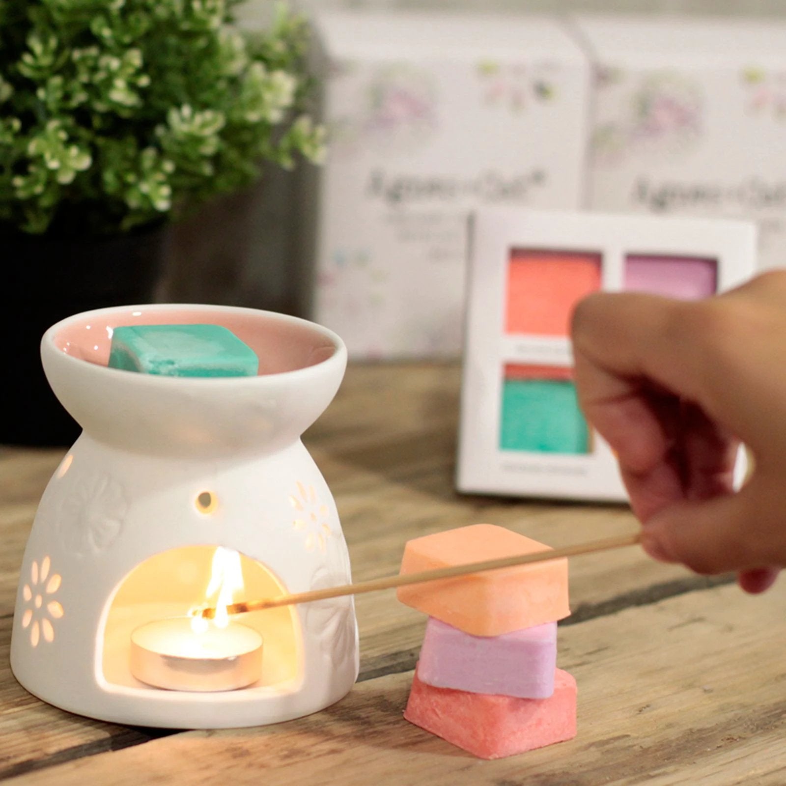 Wax Melter with Four Soy Wax Melts by AW Dropship UK